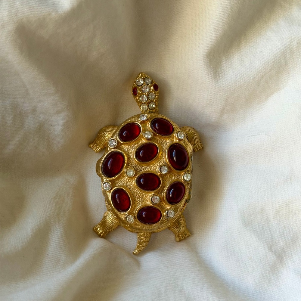 Vintage FLORENZA Gold Turtle Trinket Box - Picture 5 of 13